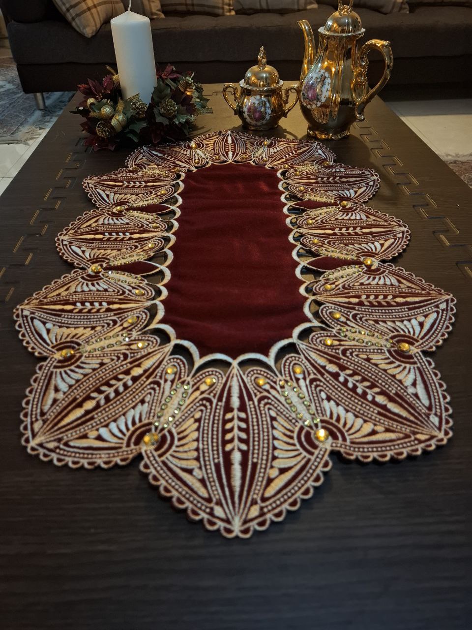 رومیزی جلومبلی مدل پروانه 