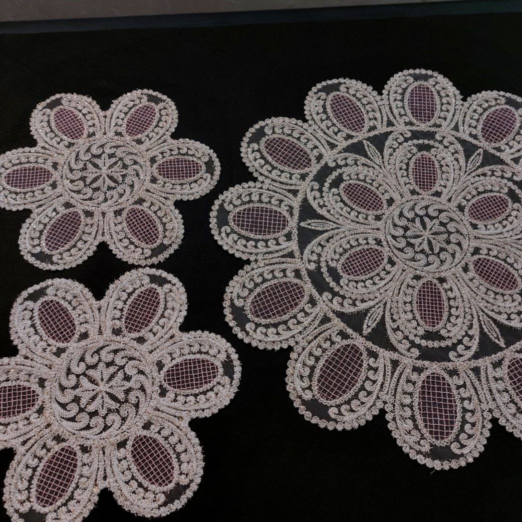 رومیزی سه تیکه مدل صدف گرد