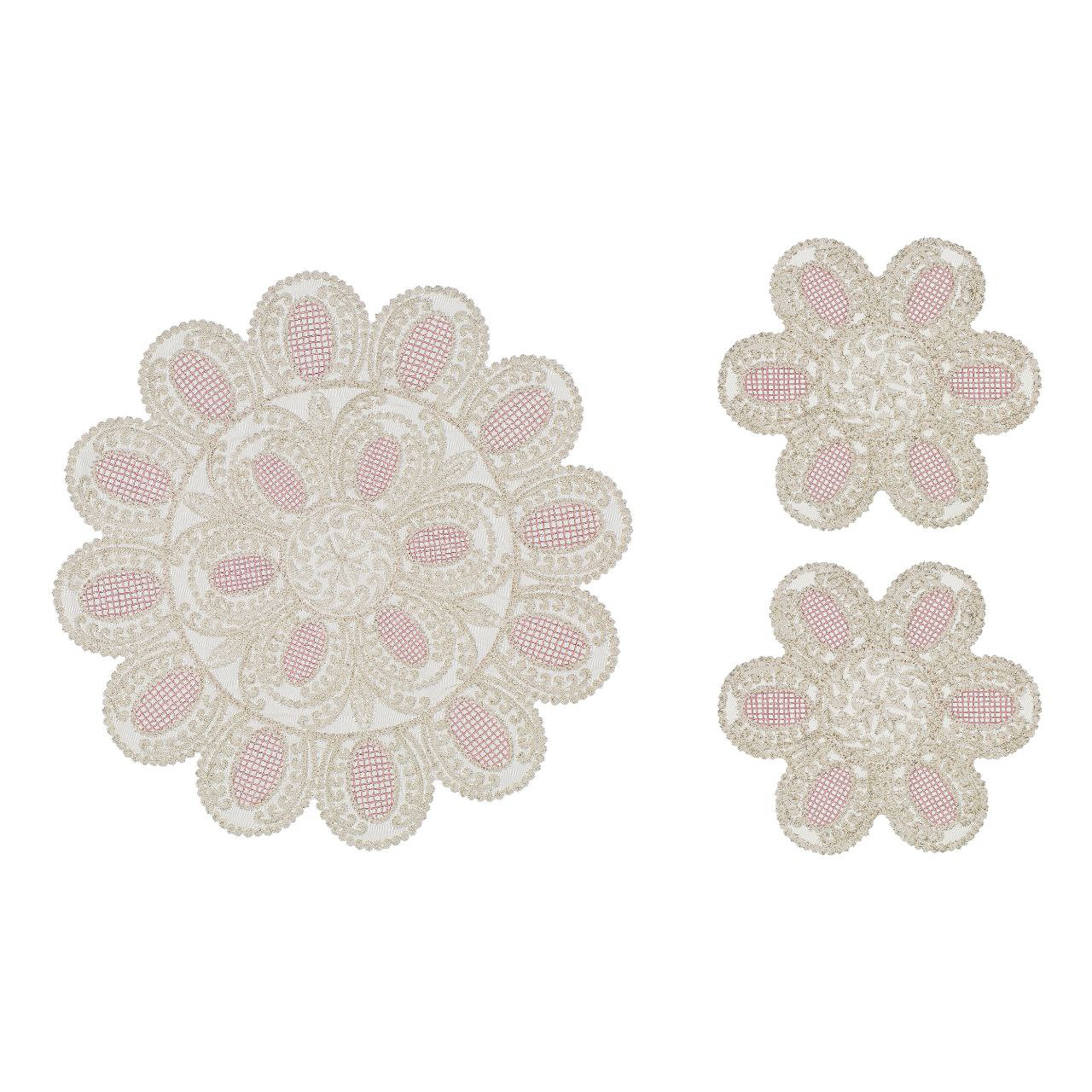 خرید رومیزی سه تیکه مدل صدف گرد