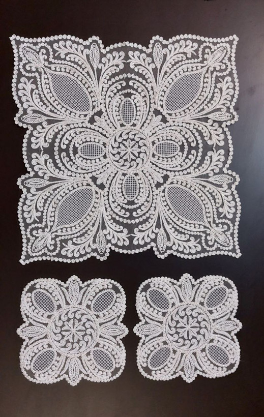 خرید رومیزی سه تیکه مدل صدف مربع