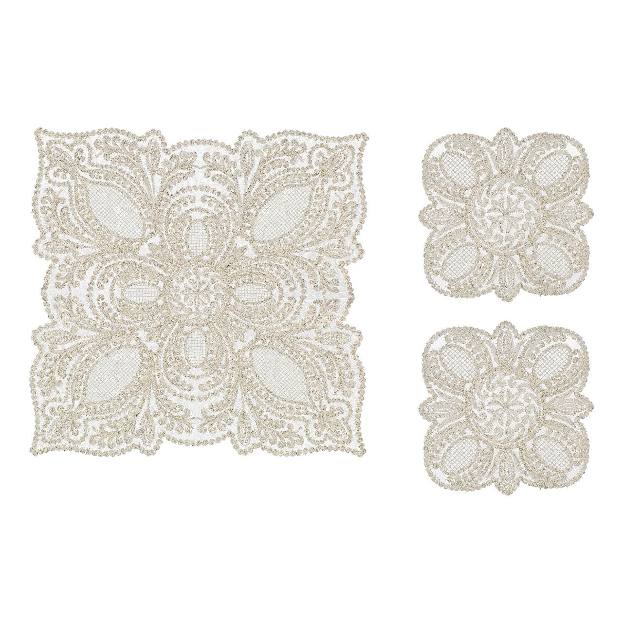 رومیزی سه تیکه مدل صدف مربع