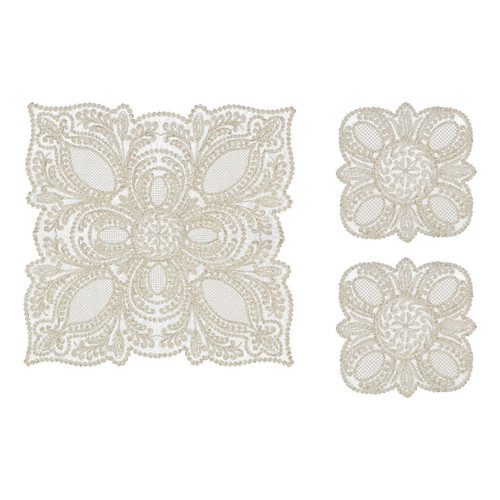 رومیزی سه تیکه مدل صدف مربع