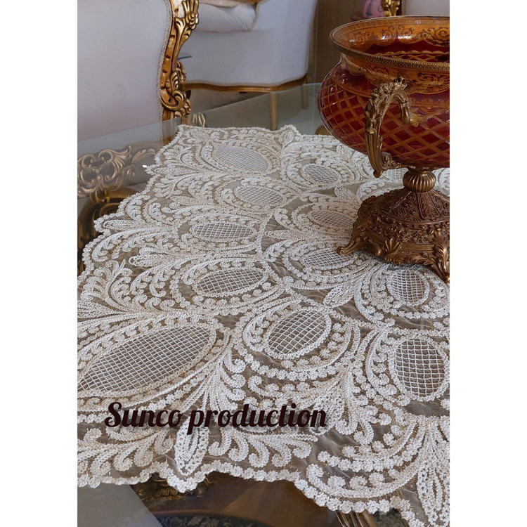 رومیزی مدل صدف مربع 95 سانتیمتر