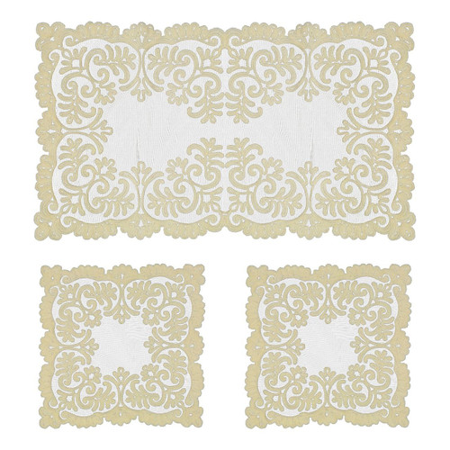 رومیزی سه تیکه مدل تور مخمل