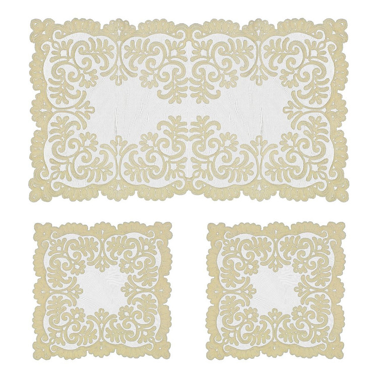 رومیزی سه تیکه مدل تور مخمل