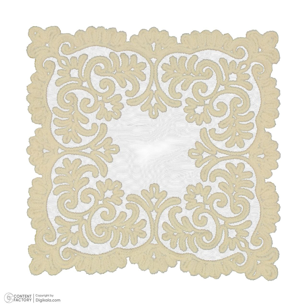 رومیزی عسلی مدل تور مخمل