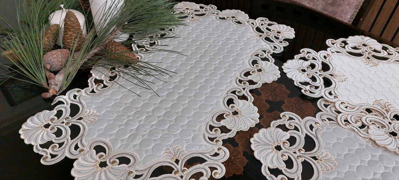 رومیزی سه تیکه مدل پیچک