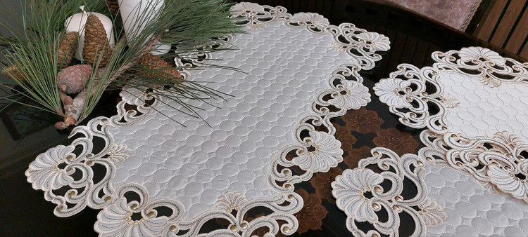 رومیزی سه تیکه مدل پیچک