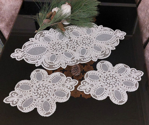 رومیزی سه تیکه مدل صدف لوزی