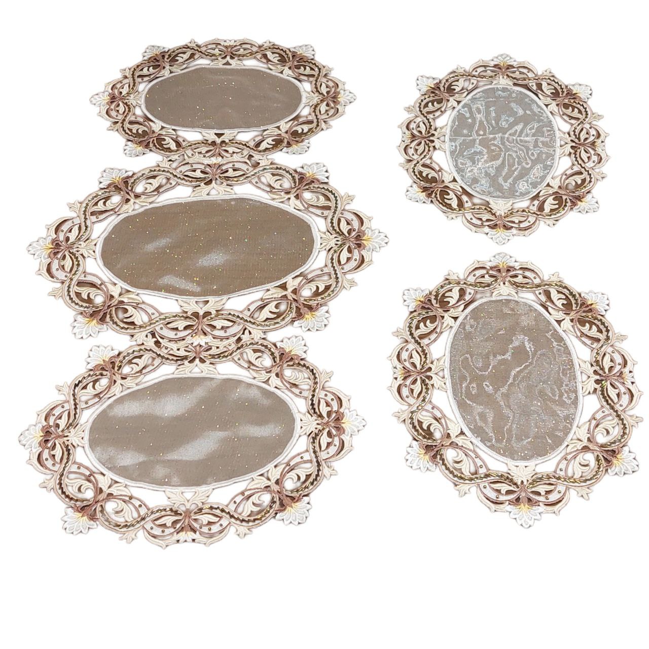 ست سه تیکه رومیزی مدل گلسار