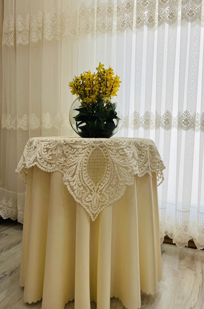 رومیزی مربع 95 سانتیمتر سانکو مدل صدف